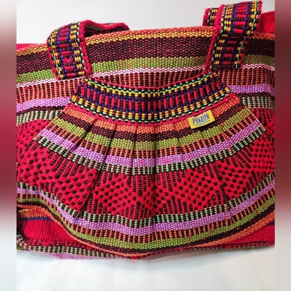 Hand Crafted bag multicolored tote style Pinzon Artesanias Handmade embroidery - Picture 14 of 17